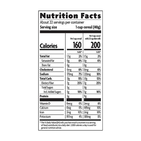 heritage flakes nutrition label.